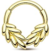 COCHARM The Gleaming Spike Septum Rings 16G Septum Jewelry Surgical Steel Helix Daith Earrings for Women Men Daith Piercing Jewelry 8/10MM