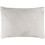 Snuggle-Pedic Ultra-Luxury Bamboo Shredded Memory Foam Pillow Combination With Adjustable Fit and Zipper Removable Kool-Flow Breathable Cooling Hypoallergenic Pillow Cover (Queen)