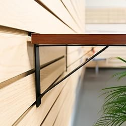 12" Black Heavy Duty Slatwall Shelf Bracket with