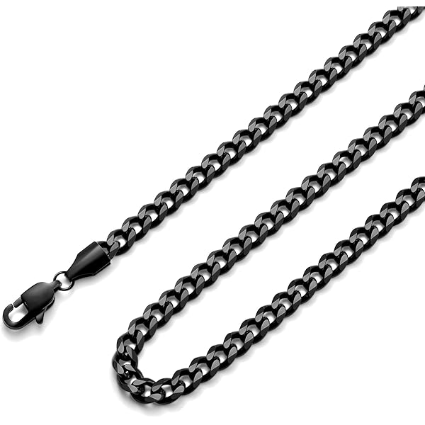FOSIR 2.4-4mm Stainless Steel Black Ball Chain Necklace for