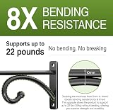 Pickpiff 2 Pcs 8-Inch Planter Hooks Indoor Outdoor Wall Mounts Black Metal view 3