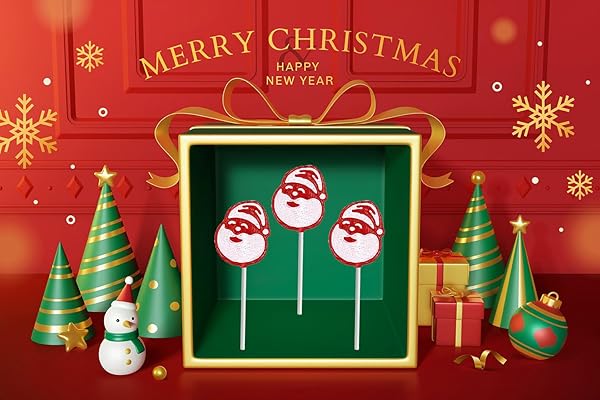 FRUIDLES CHRISTMAS SANTA CLAUSE LOLLIPOP, MIXED FRUIT FLAVOR, MADE IN BRAZIL, INDIVIDUALLY WRAPPED, 15G POPS, APPROX. 30 POPS POUND (HALF-POUND)