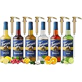 Torani Sugar Free Summer Flavors Variety 6-Pack, Lime, Lemon, Orange, Mango, Coconut, and Raspberry Syrup for Drinks, Zero Calories, Pumps Included, 25.4 Fl Oz Ea