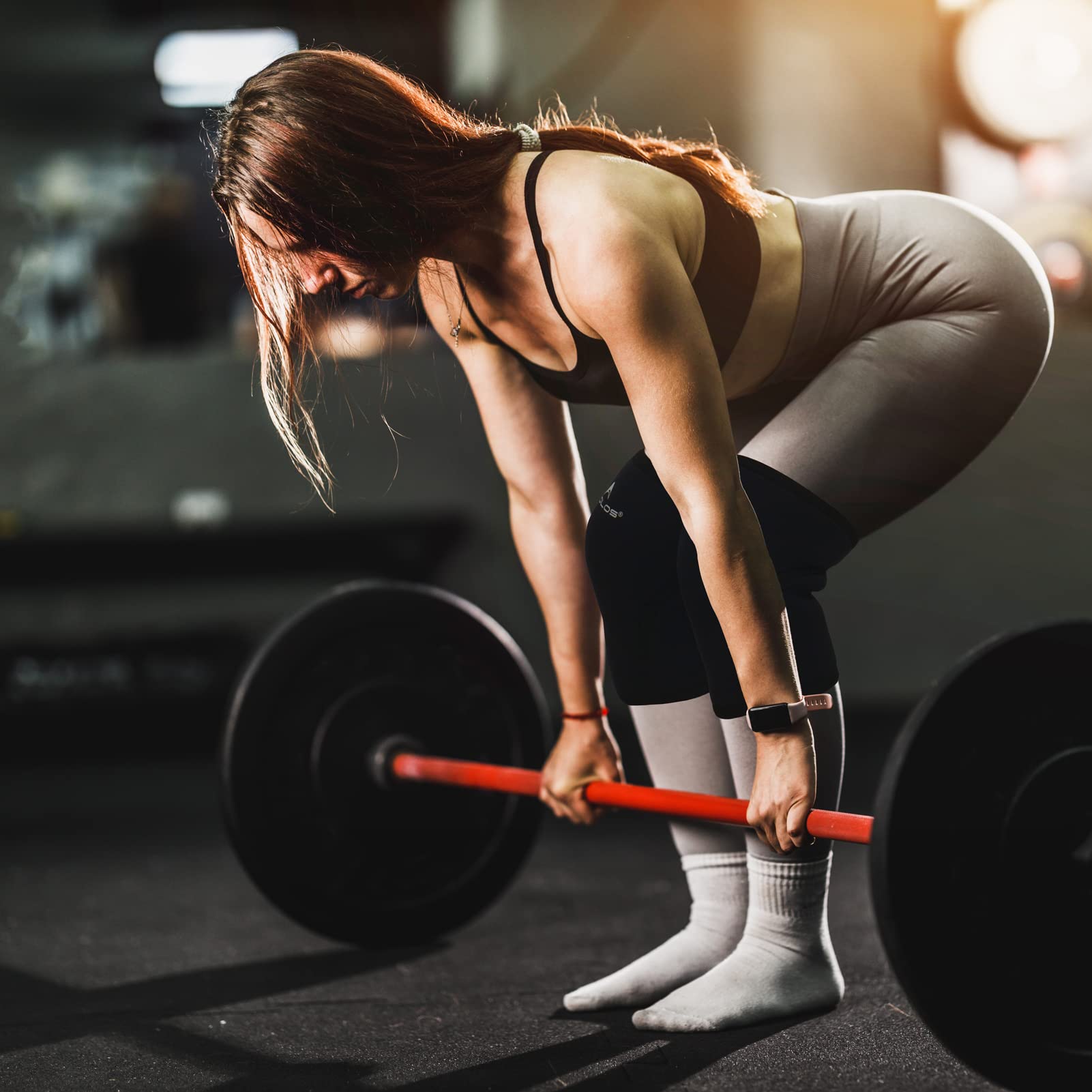 AEOLOS Knee Sleeves (1 Pair)，7mm Compression Knee Braces for Heavy-Lifting,Squats,Gym and Other Sports(Medium,22Black3)