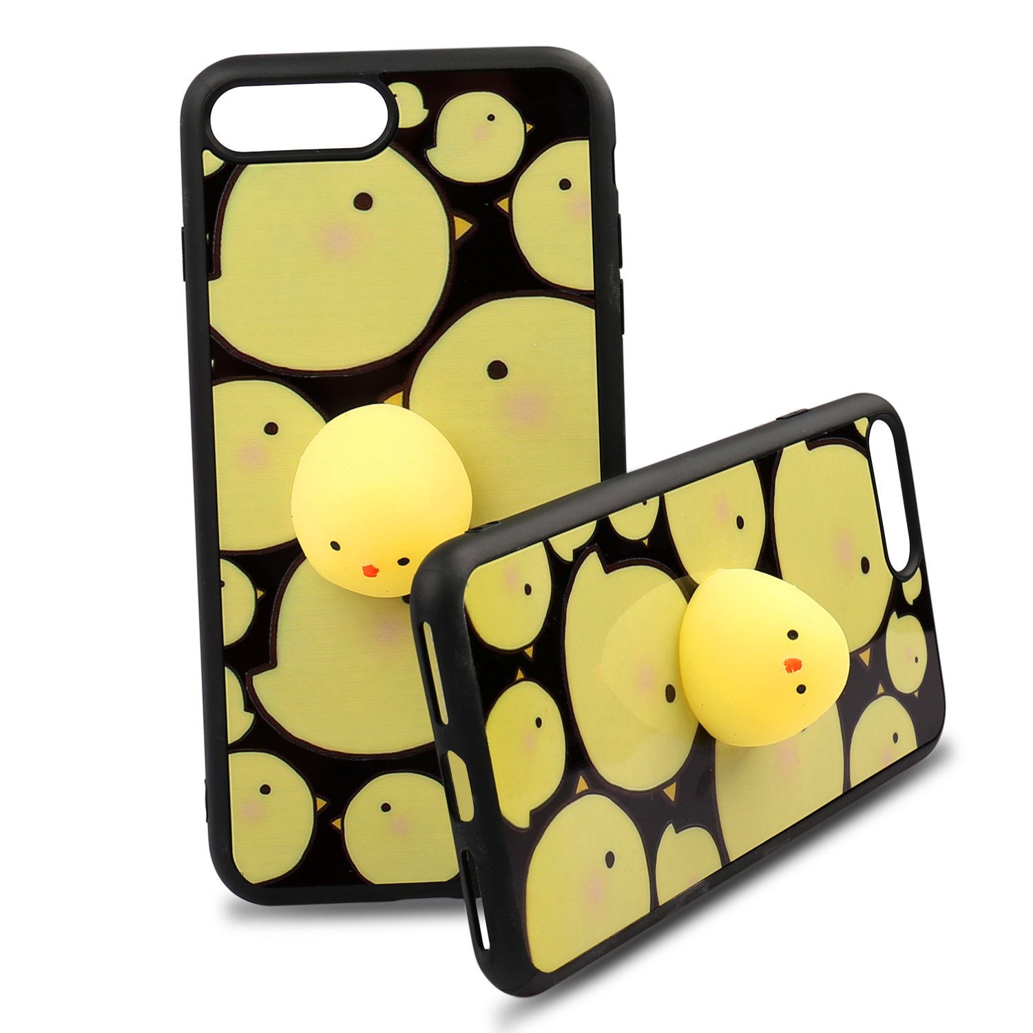 Cute Fashion Fresh Novel Squishy Chick for iPhone 6 6s 6s plus 7 7 plus Case, Lovely 3D Soft Silicone Cartoon Animal TPU Protective Back Phone Case
