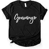 ROKO CLOTHING Grammy Shirts Funny Grandma Letter Printed Short Sleeve Gifts Graphic Tees for Women