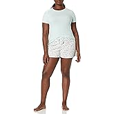 Amazon Essentials Women's Poplin Short and Sleep Tee Set