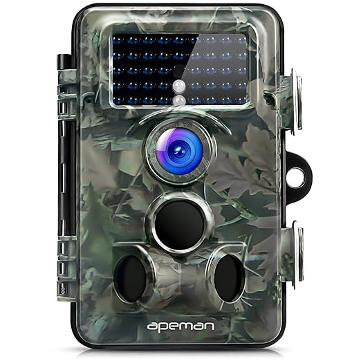 apeman Wildkamera 12MP 1080P mit 130 ° Weitwinkelobjektiv 120 ° Erkennung mit Infrarot 20m Nachtsicht Jagdkamera mit IP66 was