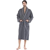 Seritaine Luxurious Men's Robe, 100% Turkish Cotton, Bathrobe Men, Long Spa Robe