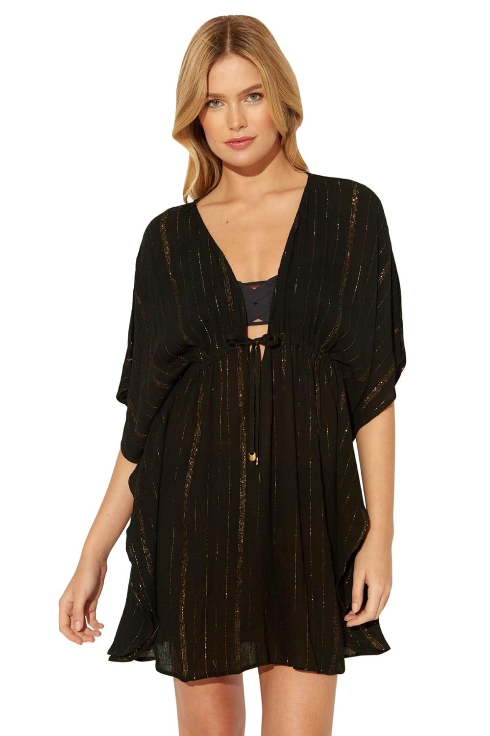 metallic swim cover up