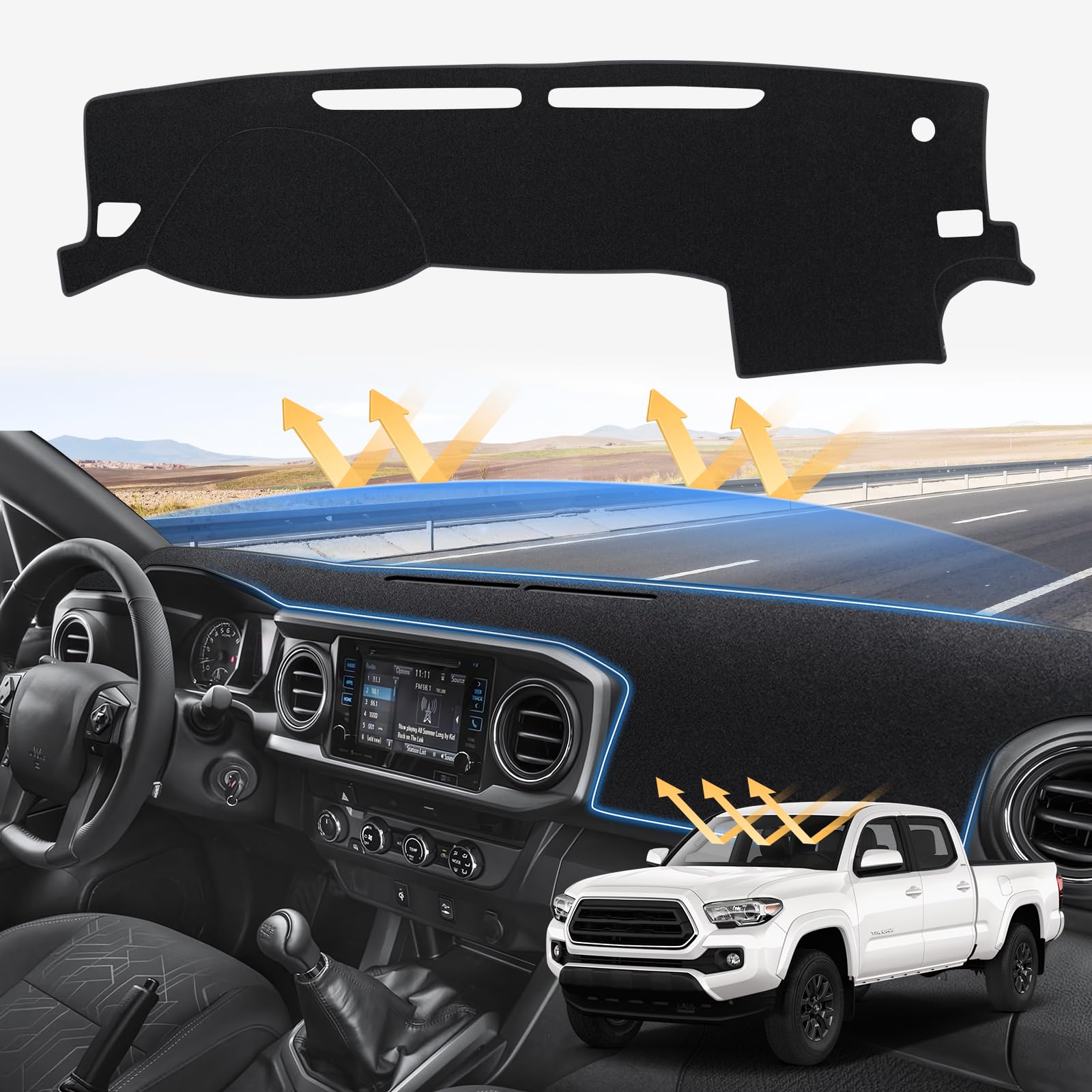 Photo 1 of Sunsdrew Dash Cover for 2016-2022 2023 Toyota Tacoma Dashboard Cover Mat for Tacoma Accessories Sunshade Nonslip Mesh Protector No GlareTacoma Sunshield Protector Mat Pad