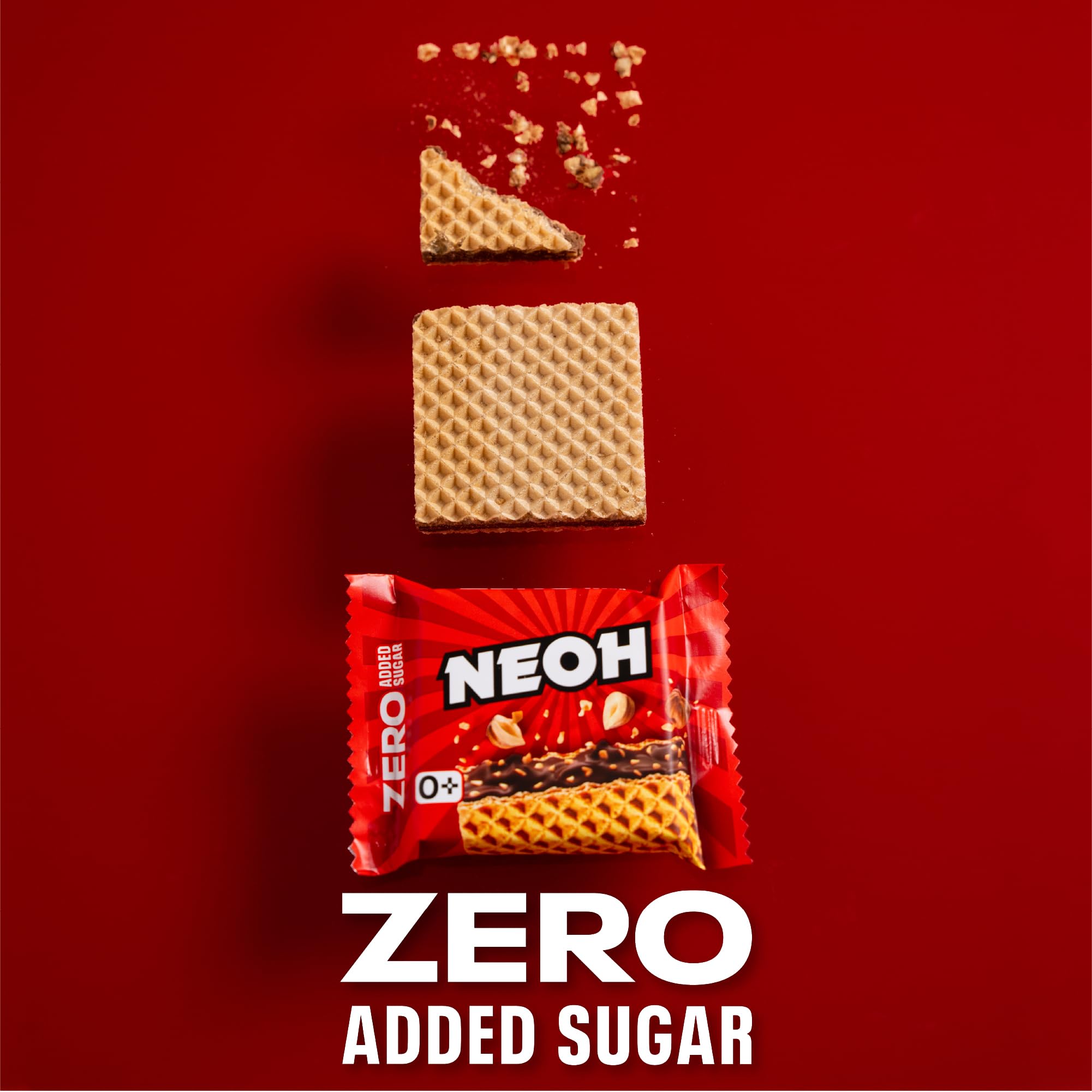 NEOH Low Carb Waffeln Haselnuss Schokolade - 1 g Zucker / 95 kcal - Ohne Zuckerzusatz - 21 g (24er Pack) - Hazelnut 4