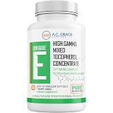 Unique E Mixed Tocopherols Vitamin E Softgels, High Gamma Complex, 30 Count | Full Tocopherol Complex, High in d-Gamma, No Fillers or Added Vegetable Oil, Made in the U.S.A. Since 1962