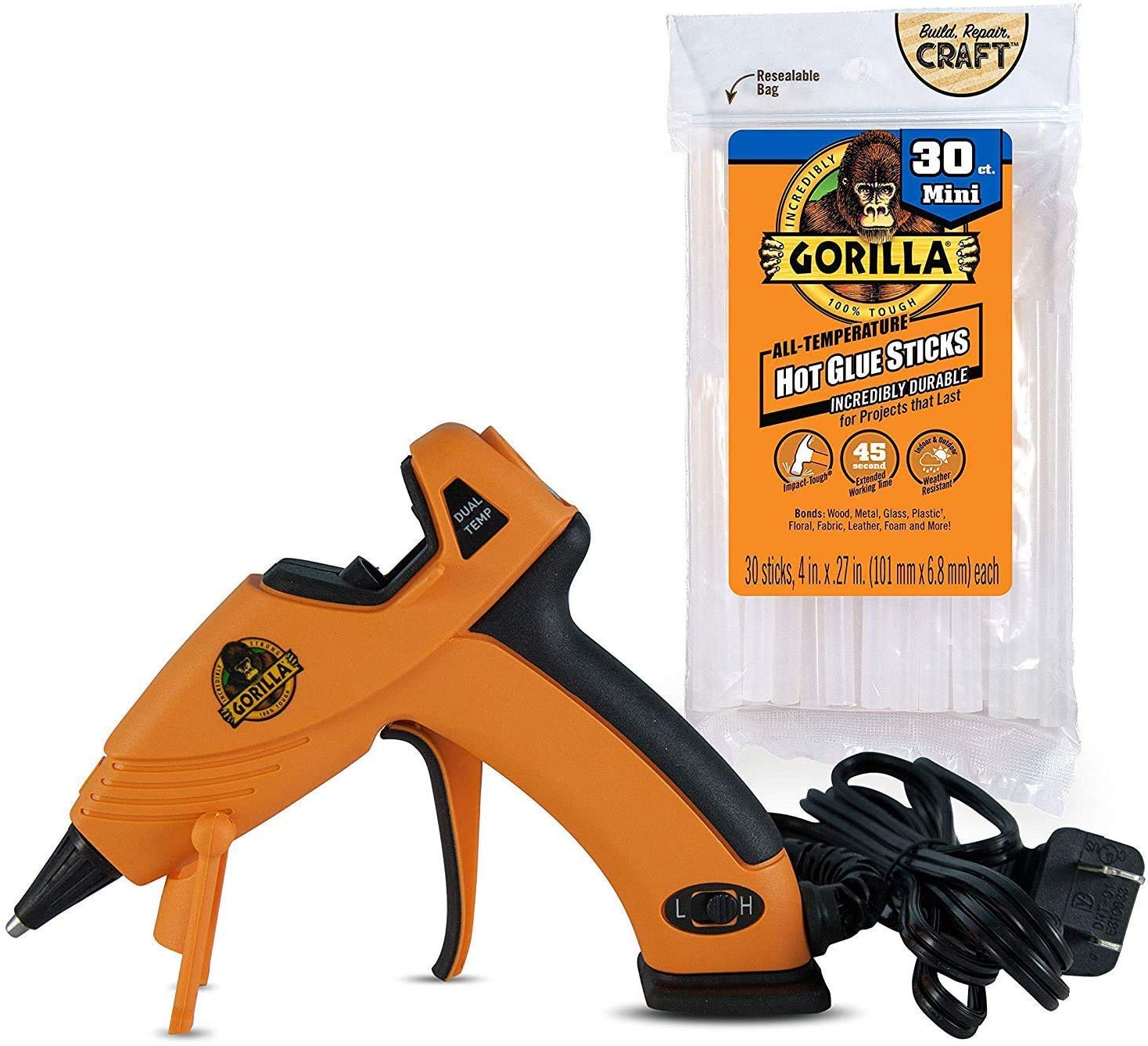 Photo 1 of ****Partial set***

Gorilla Mini Hot Glue Gun Kit (Pack of 1 Mini Hot Glue Gun and  Sticks) - Dual Temp, Precision Nozzle, and Easy Squeeze Trigger
