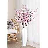 Waipfaru 4 Pcs Faux Cherry Blossom Decor, 36'' Long Stem Artificial Flowers for Tall Vase, Cherry Blossom Tree Branches for Floral Arrangements Wedding Spring Decorations (Pink)