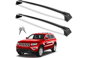 Wonderdriver Heavy Duty 260lbs Lockable Roof Rack Cross Bars Compatible with Jeep Grand Cherokee 2011-2021 (with Grooved Side Rails), All-Metal Aluminum Crossbars Rooftop Cargo Bag Kayak Luggage