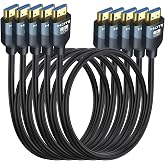 RyzzRooa 8K HDMI 2.1 Cable 6FT 5-Pack, Ultra High Speed 48Gbps | 8K@60Hz, 4K@120Hz, VRR, ALLM, QFT, ARC/eARC, HDCP2.2/2.3, For PS5/4/3, Xbox, Gaming Monitor, TV, Computer, Soundbar