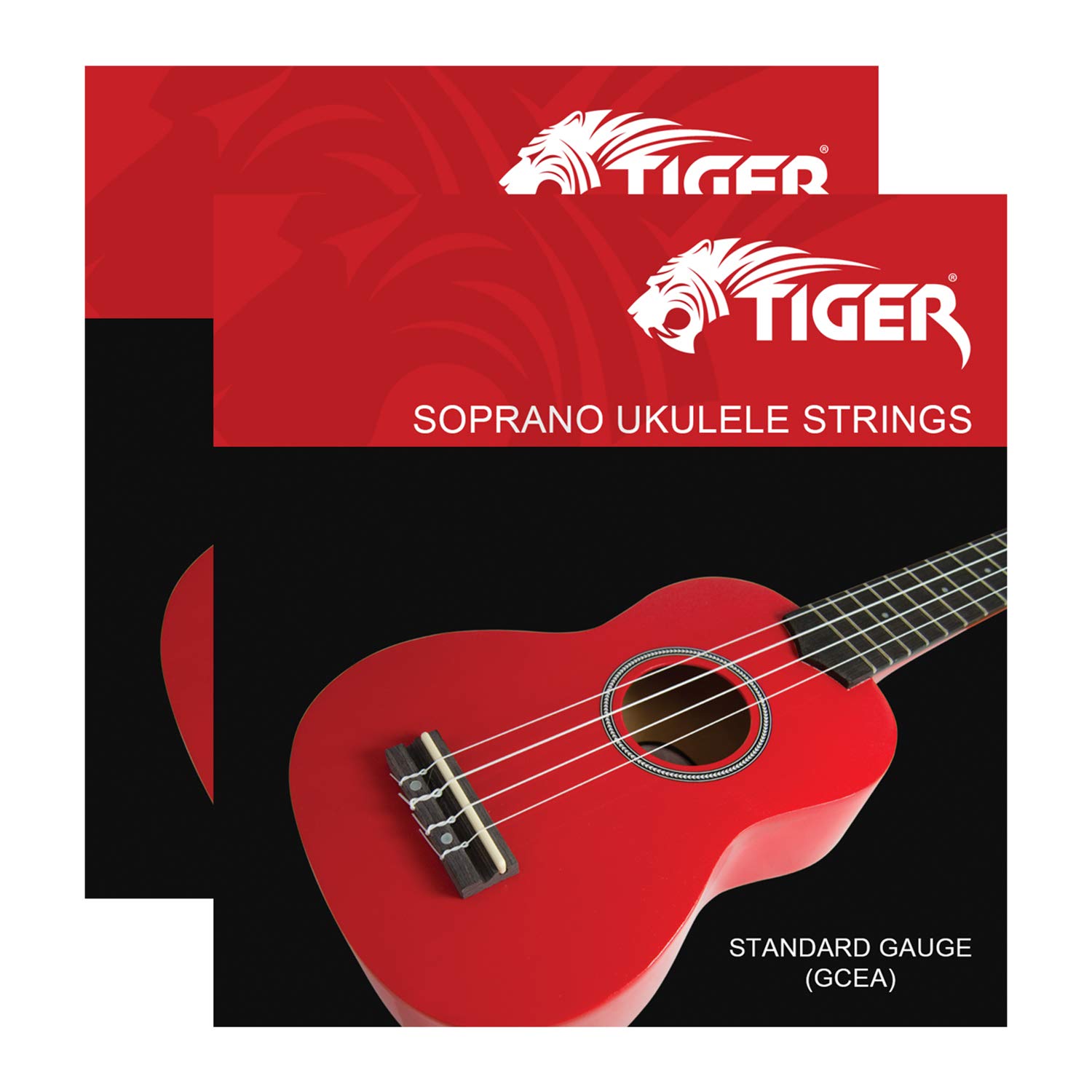 TIGER UAC14-2 Soprano Ukulele Strings - Standard Gauge - Quality Tone - Pack of 2 Sets