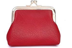 Lavogel Coin Purse, Kiss Lock Coin Purse for Women, Large Capacity Coin Pouch,Vintage Change Purse Cute Car Coin Holder for Women (A-Red)