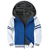 V VALANCH Boys Hoodie Zip Up Fleece Lined Jacket Warm Sherpa Hooded Sweatshirts for Boys Girls 6-15 Years