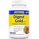 Enzymedica Digest Gold + ATPro, Maximum Strength Enzyme Formula, Fast-Acting, Helps Digest Large Meals, Prevents Bloating and Gas, 90 Capsules