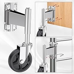 WOOSKY Spring Loaded Tube Gate Casters 5” Heavy