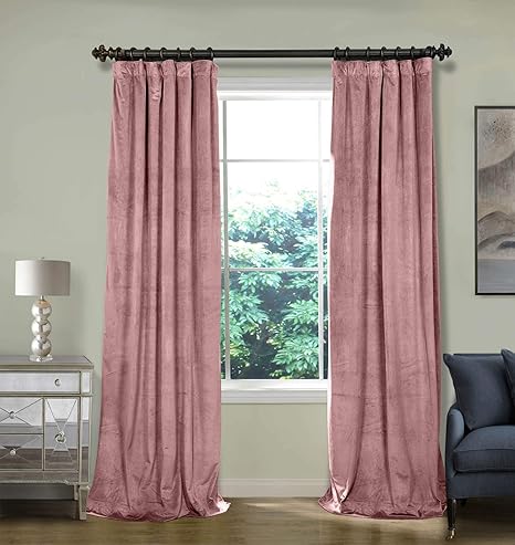 Chadmade 50w X 72l Inch Soft Premium Velvet Curtain Drapery With