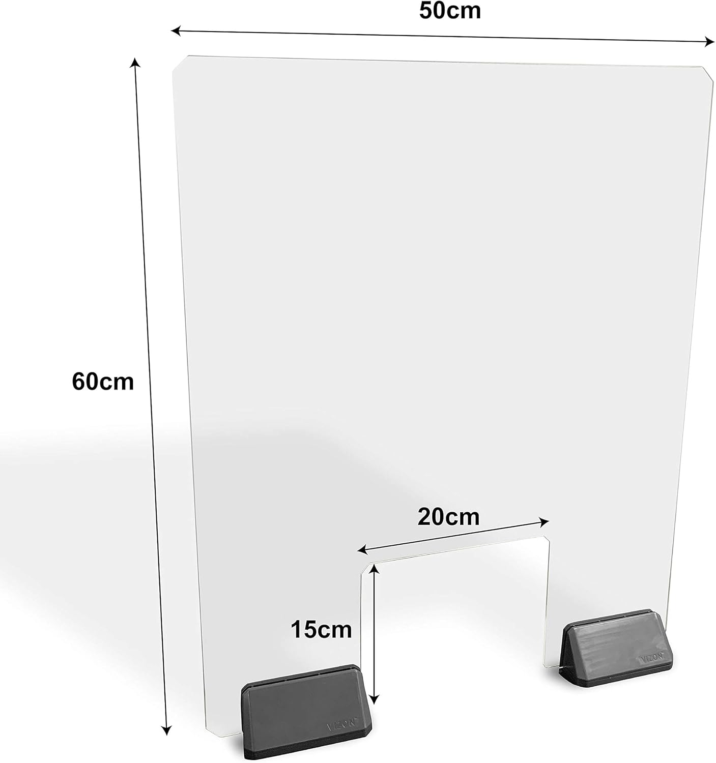 Sneeze Guard for Counter, Reception, Strong Lightweight Table Divider with Open Transaction Window 20" X 24": Kitchen & Dining