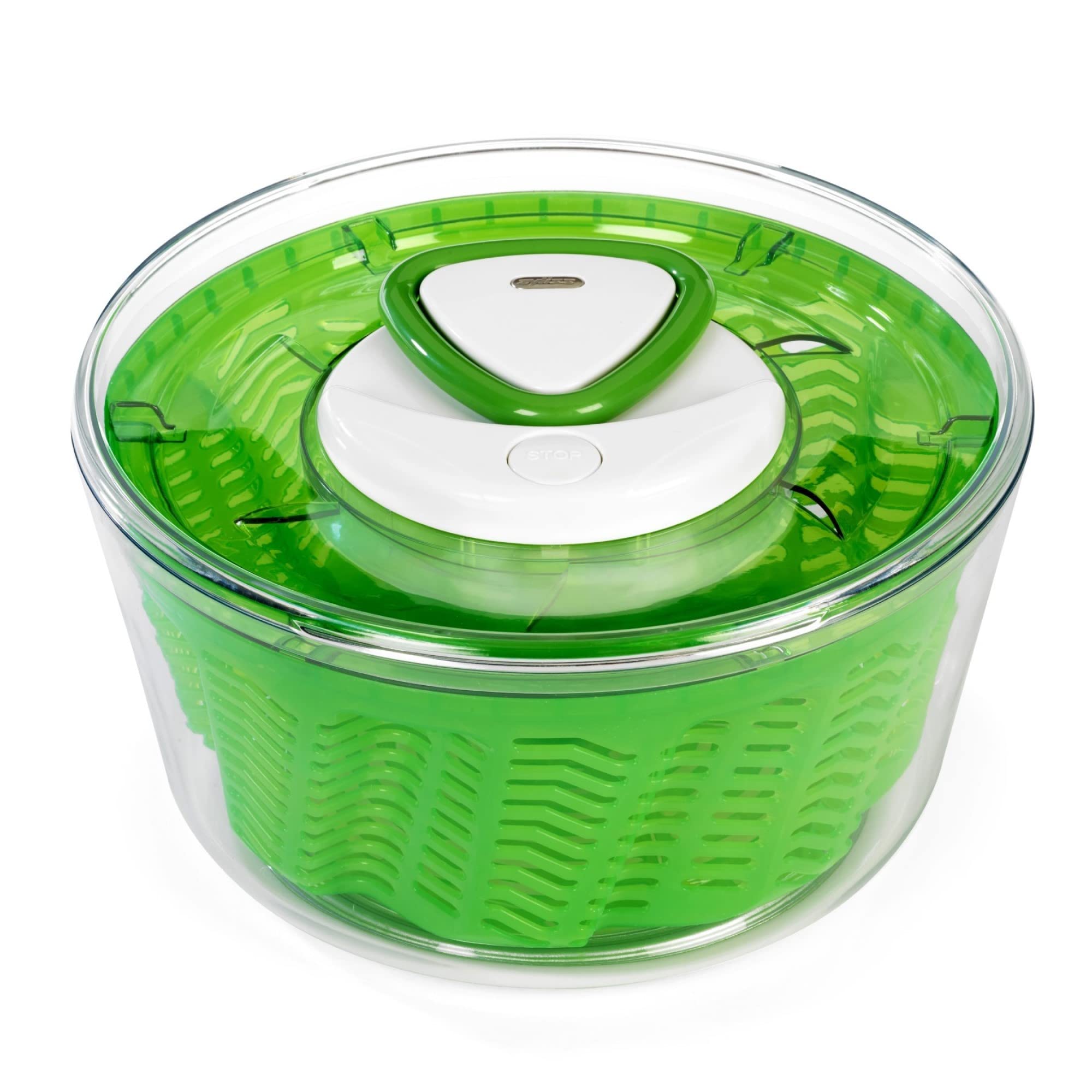 Zyliss Easy Spin 2 Salad Spinner, Large 6L Capacity, Plastic, Green, Unique AquaVent™ Technology, Retractable Cord and Brake System, Non-Slip Base/Easy Cleaning