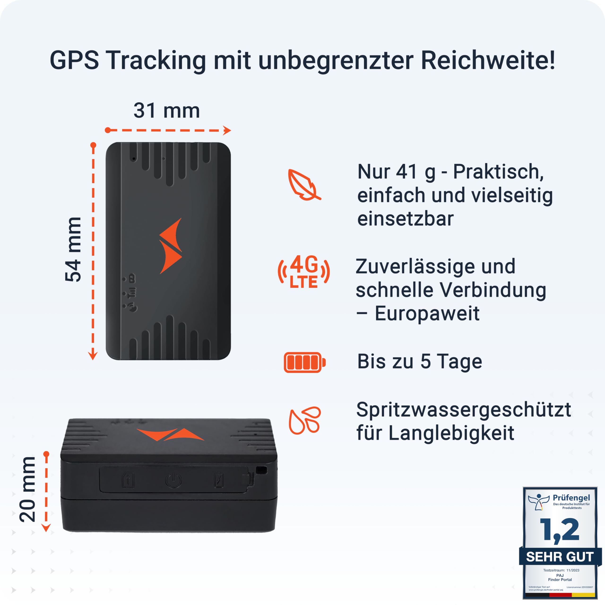 PAJ GPS People Finder 4G - Mini GPS Tracker für Kinder und Senioren - bis zu 5 Tage Akkulaufzeit - kleines Ortungsgerät mit Live-Ortung, geeignet bei Demenz, Alarmbenachrichtigungen im Notfall 6