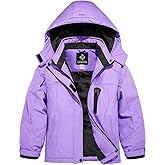 GEMYSE Girl's Waterproof Ski Snow Jacket Hooded Fleece Lined Windproof Winter Jacket