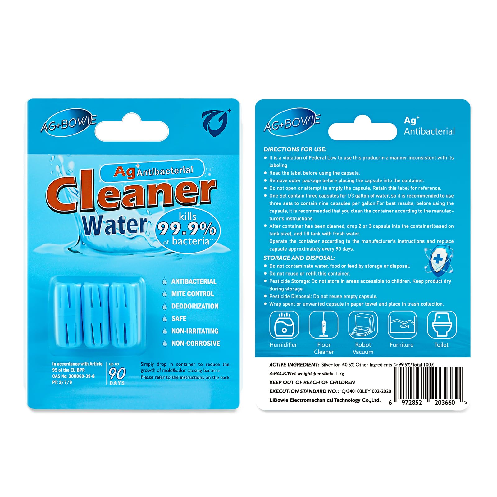 Humidifier Cleaner, 3 Pack Humidifier Fish for Universal Humidifiers and Tanks for 90 Days, Purifies Water & Prevent Hard Water Build-Up, Reduce White Dust and Odors