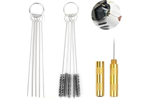 WEIGONGR Carburetor Cleaner Kit,Carburetor Carbon Dirt Jet Remove Cleaner with 11 Cleaning Wires Set, 5 Nylon Brushes,5 Cleaning Needles,1 Sharp Pick for Engine Carbon Cleaner and Carburetor Jet Cleaning Kit