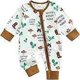 Mieeyali Western Baby Boy Clothes Infant Mallard Duck Cowboy Romper Rodeo Country Hunting Zipper Jumpsuit Fall Outfit