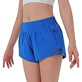 Aurefin Girls Athletic Shorts, Lightweight Running Shorts for Teen Girls Kids Sports Active Short with Zip Pocket and Elastic