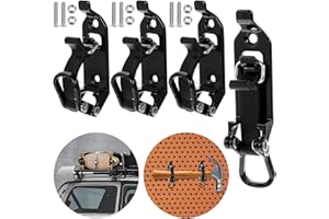 HOFURME 4PCS Mount for Roof Rack, Shovel Mount for Truck Bed, Truck Offroad Roof Rack Axe Shovel Mount, Shovel Holder for Truck & Quick Fist Mount Clamps Fit 0.67" to 1.57" D Tools (Black)