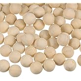 uxcell 300pcs Round Wood Balls 10mm Diameter Unfinished Solid Wooden Beads, Small Natural Craft Balls for DIY Craft Projects Art Ornaments