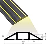 AGPTEK Floor Cable Protector 3m 3 Channels Black Yellow Warning Line view 3