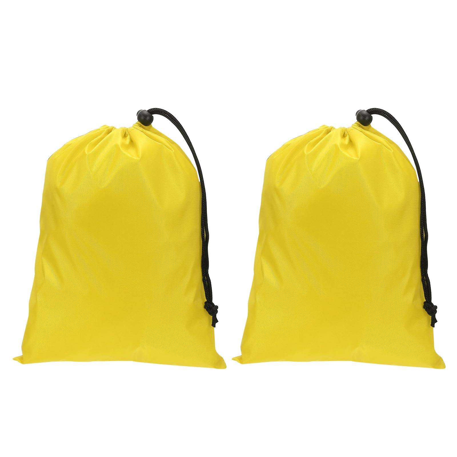 PATIKIL Polyester Laundry Bag, 2 Pack 12"x9" Heavy Duty Travel Bag with Drawstring Tear Resistant Dirty Clothes Storage for Traveling Camping College Dorm, Yellow