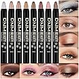 evpct 8Pcs Cream Eye Shadow Brightener Sticks Set for Eyes, Silver Champagne Golden Rose Sand Bronze Gold Orchid Pink Deep Mauve Shimmer Matte Pencil Eye shadow Crayon Applicator Stick Palette Makeup