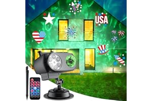 VANSMAGO Holiday Projector Lights, LED Projection Light Show Waterproof with 10 HD Moving Patterns & 3D Ocean Wave, Remote Control & Timer for Independence Day Christmas Halloween Indoor Outdoor Decorations