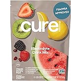 Cure Hydration | Plant-Based Electrolyte Drink Mix | No Added Sugar | FSA-HSA | Dehydration Relief Powder Made with Coconut Water | Non-GMO | Vegan | 8 Packets - Variety Pack