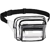 Clear Fanny Pack Stadium Approved Multi-purpose Waist Bag for Work,Travel & Sporting Event