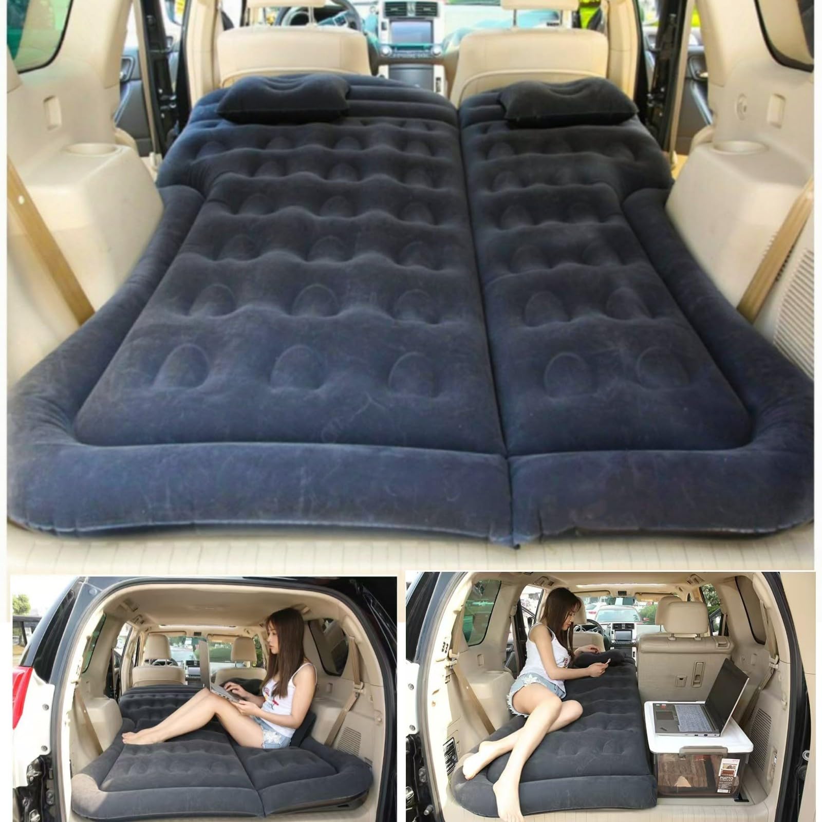 GDJIAYIYI car bed, Car air bed double,SUV Car air Mattress, car air bed, Car camping Inflatable Mattress,Waterproof,with 2 pillows &1 inflatable pump,Car camping Essential