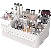 Makeup Organizer with Drawers, Countertop Organizer for Vanity, Bathroom and Bedroom Desk Cosmetics Display Case for Brushes,