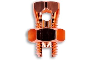 SatelliteSale UL-Listed Bonding Lugs High Conductivity Copper Coated Brass Grounding Split Bolt Connectors Size #6