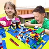 HOTUT 4 Pack 10x10 Baseplates 32x32 Compatible Grey Green Sand Blue view 7