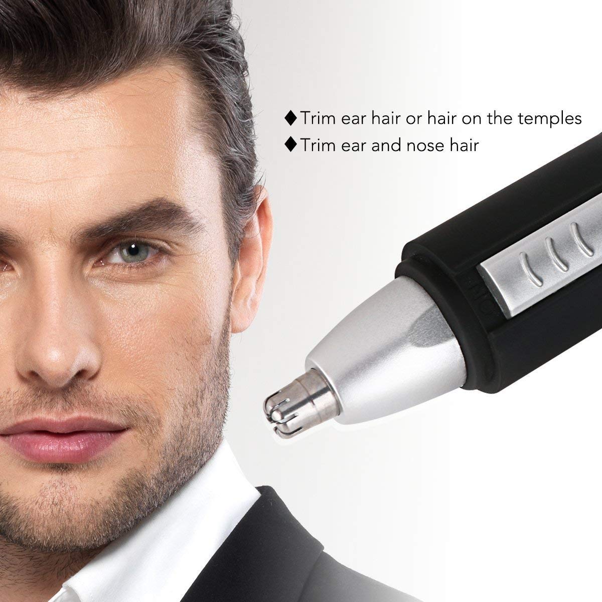 Nose Hair Trimmer - HLYOON Water Resistant Men\'s Ear Hair Clipper, Battery-Operated