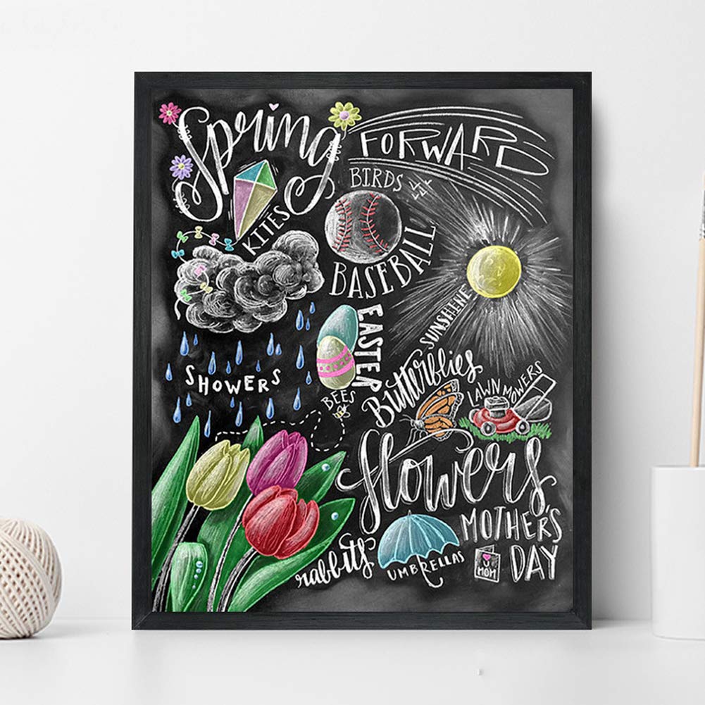 MYSNKU 5D DIY Diamond Painting Kits Full Drill Diamond Embroidery for Adults and Children,Home Art Craft Wall Decor (Blackboard, 25x30 cm)