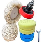 Noyfemr Buffing Polishing Kit for Milwaukee M12 Polisher/Sander,Includes M9 to 5/8-11 Adapter, 3" Backing Pad, Sponge and Wool Buffing Pads(9 Pcs)